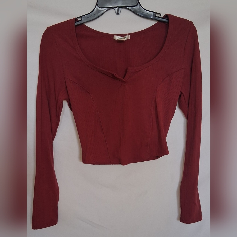 Bozzolo Burgundy Long Sleeve Blouse